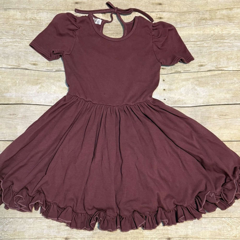 Little Stocking Co Girls Dress In Dusty Plum Size 7 - Perfect For Family Photos